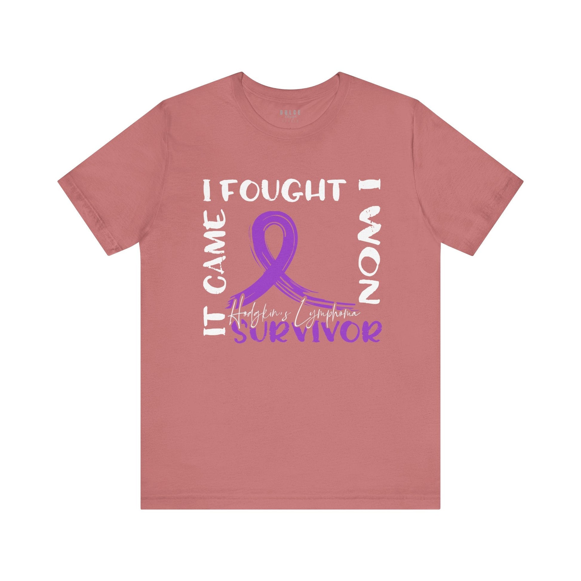 Hodgkins Lymphoma Cancer Survivor Shirt – Purple Awareness Ribbon Tee-  - Dulce Design Studio