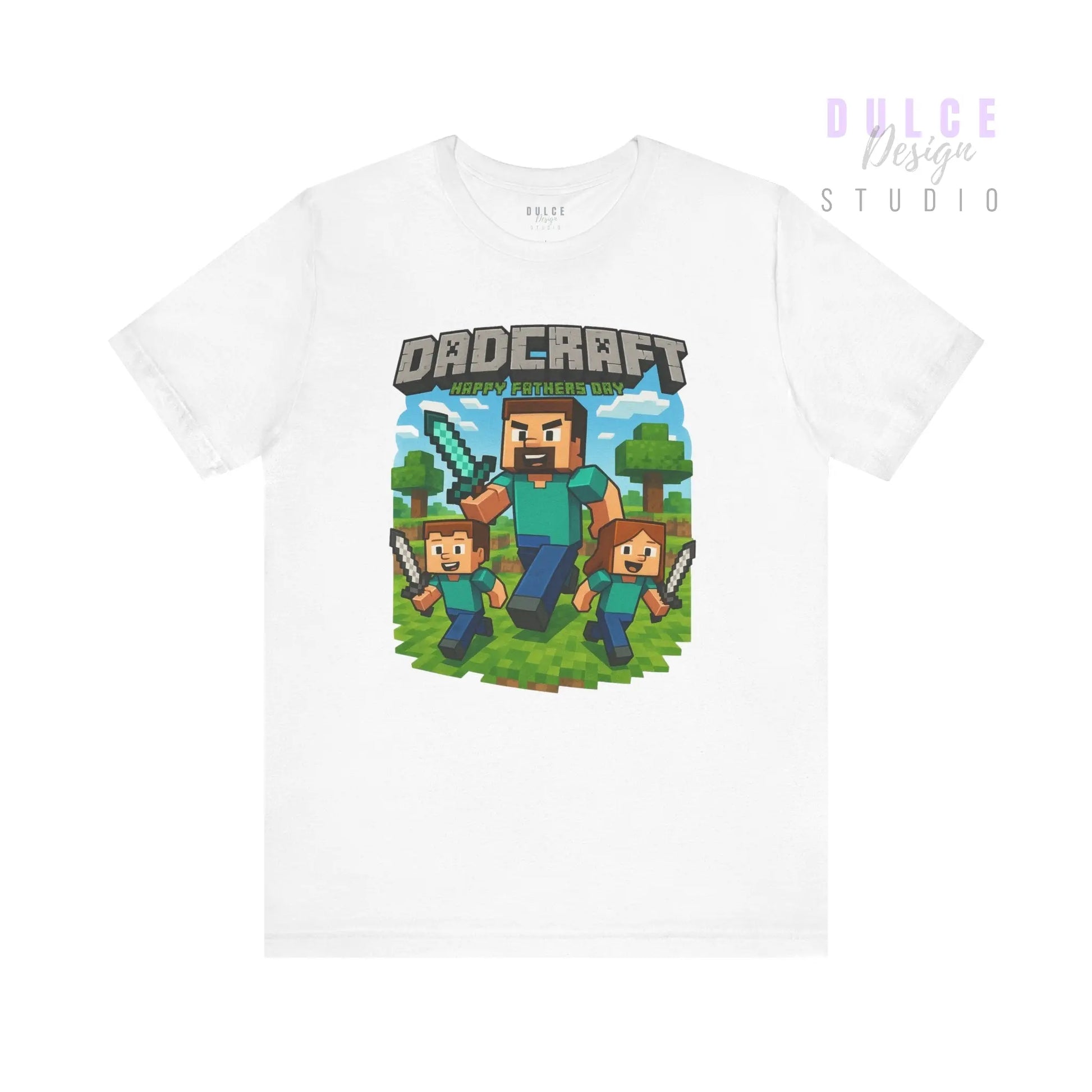 DadCraft Gamer Tee – White Gamer Dad Version - Dulce Design Studio
