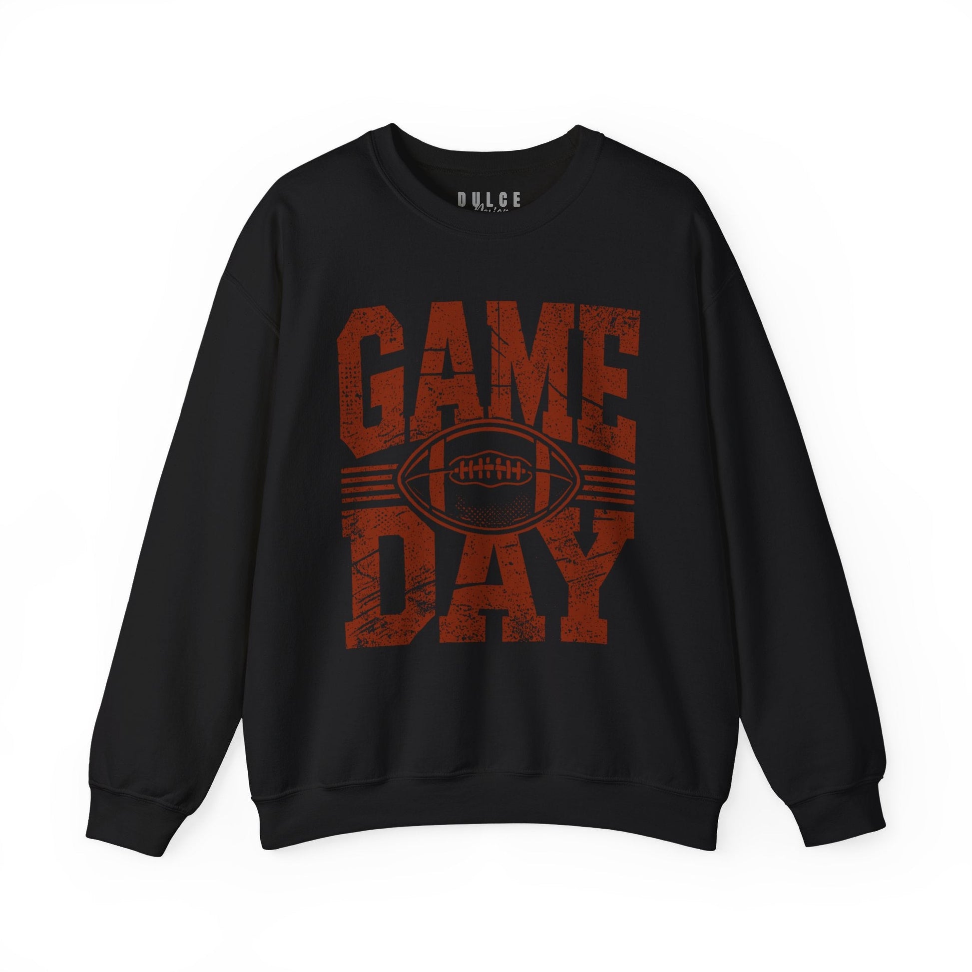 Game Day Sweatshirt – Vintage Distressed Football Pullover-  Black / 3XL- Dulce Design Studio