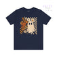 Retro Ghost Shirt – Vintage Checkered Halloween Teein  Product variant-