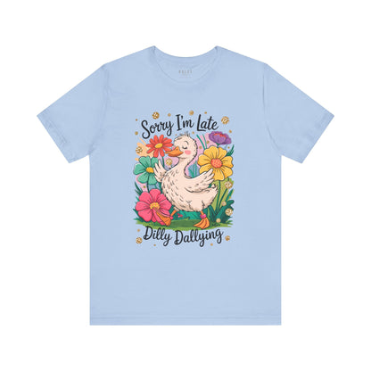 Sorry I’m Late Duck Shirt – Dilly Dallying Tee-  Baby Blue / 3XL- Dulce Design Studio