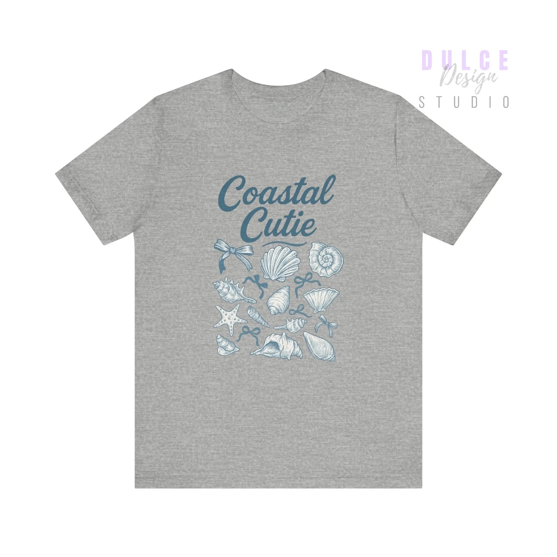 Coastal Cutie Graphic Tee – Beachy Shell & Bow Design -  Athletic Heather / 3XL Dulce Design Studio