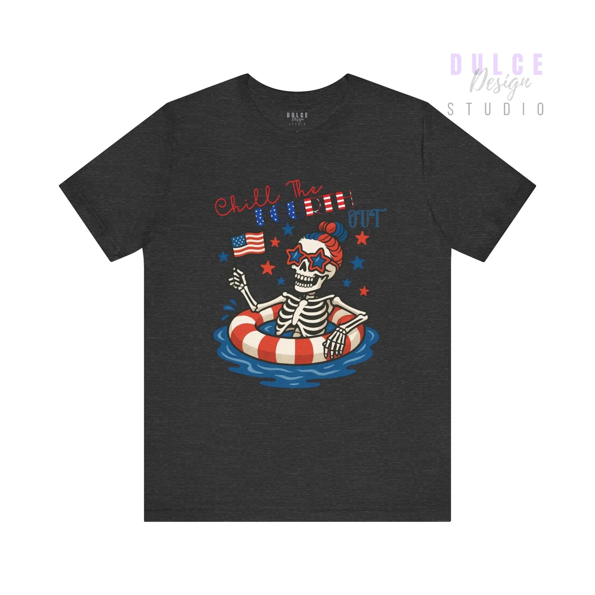 Chill the Fourth Out – Patriotic Skeleton Tee - Dulce Design Studio