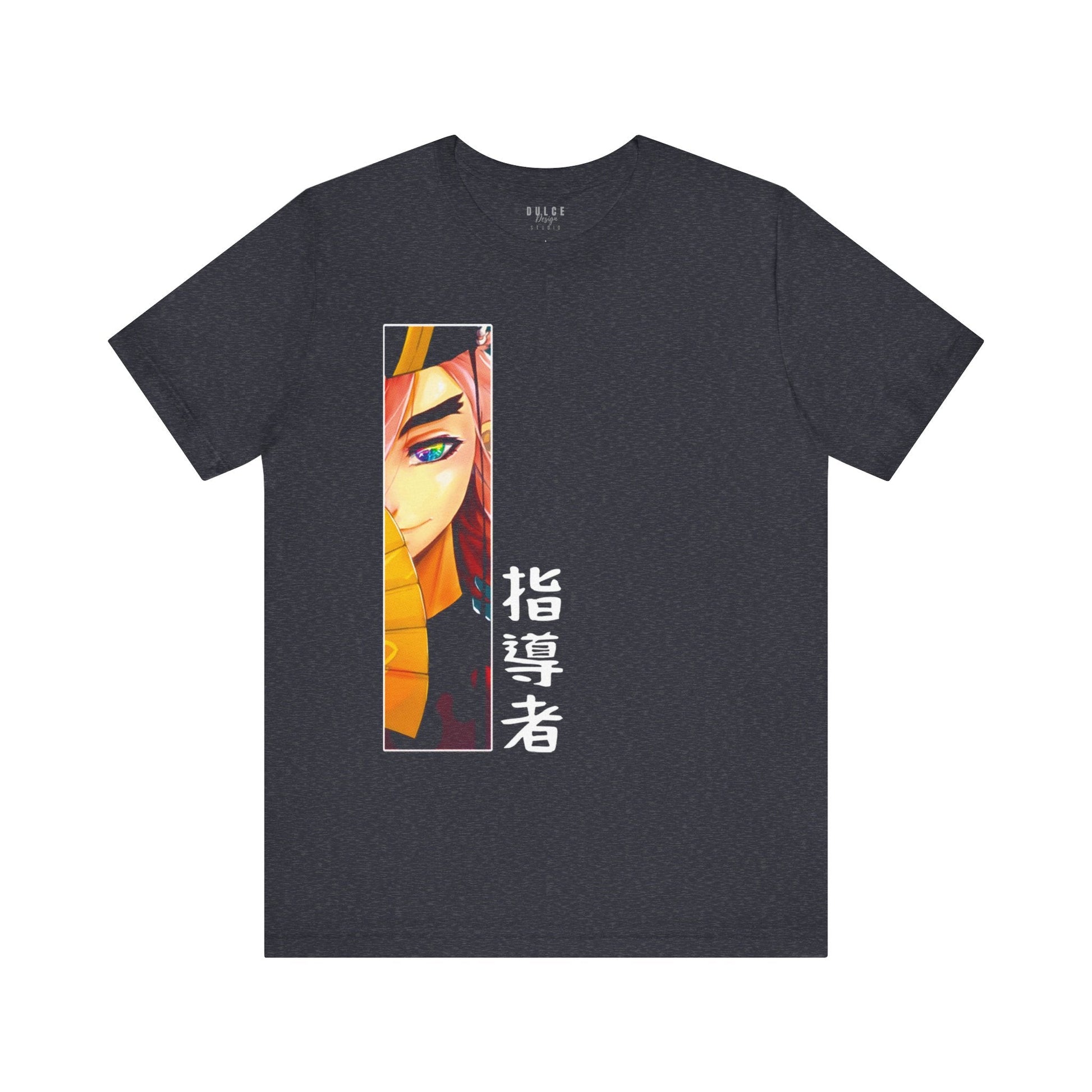 The Visionary – Anime Eye Warrior Tee-  Heather Navy / 3XL- Dulce Design Studio