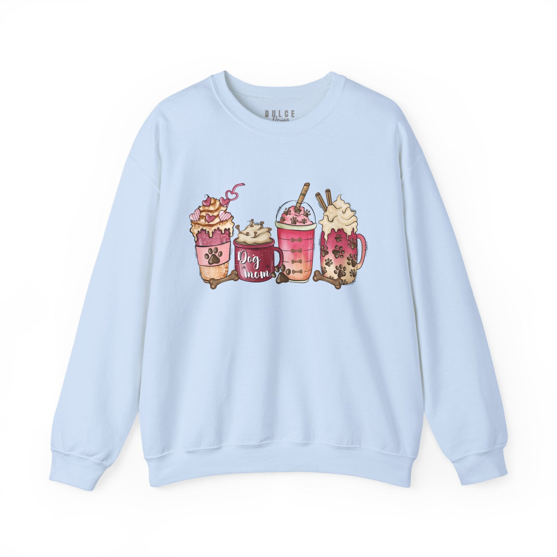 Dog Mom Sweatshirt – Cozy Coffee & Paw Print Pullover-  - Dulce Design Studio