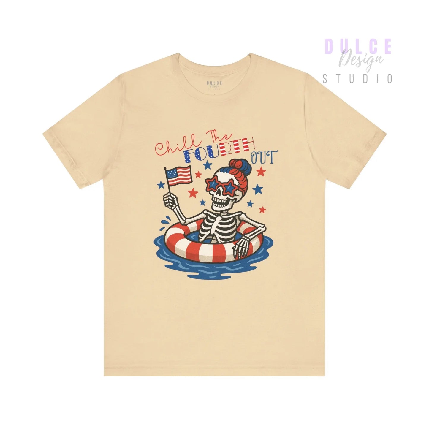 Chill the Fourth Out – Patriotic Skeleton Tee - Dulce Design Studio