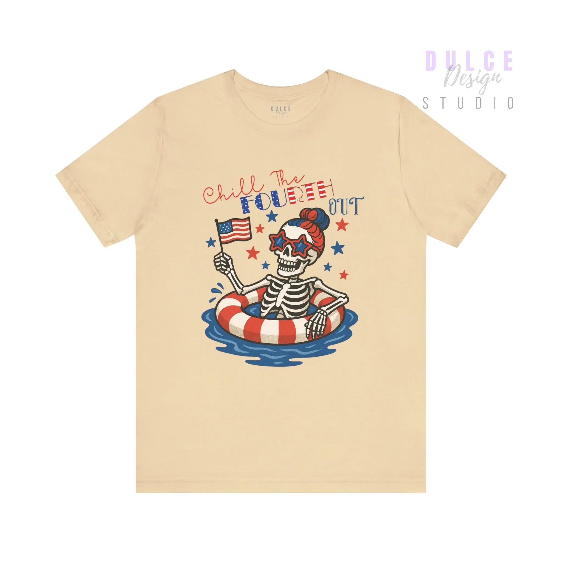 Chill the Fourth Out – Patriotic Skeleton Tee - Dulce Design Studio