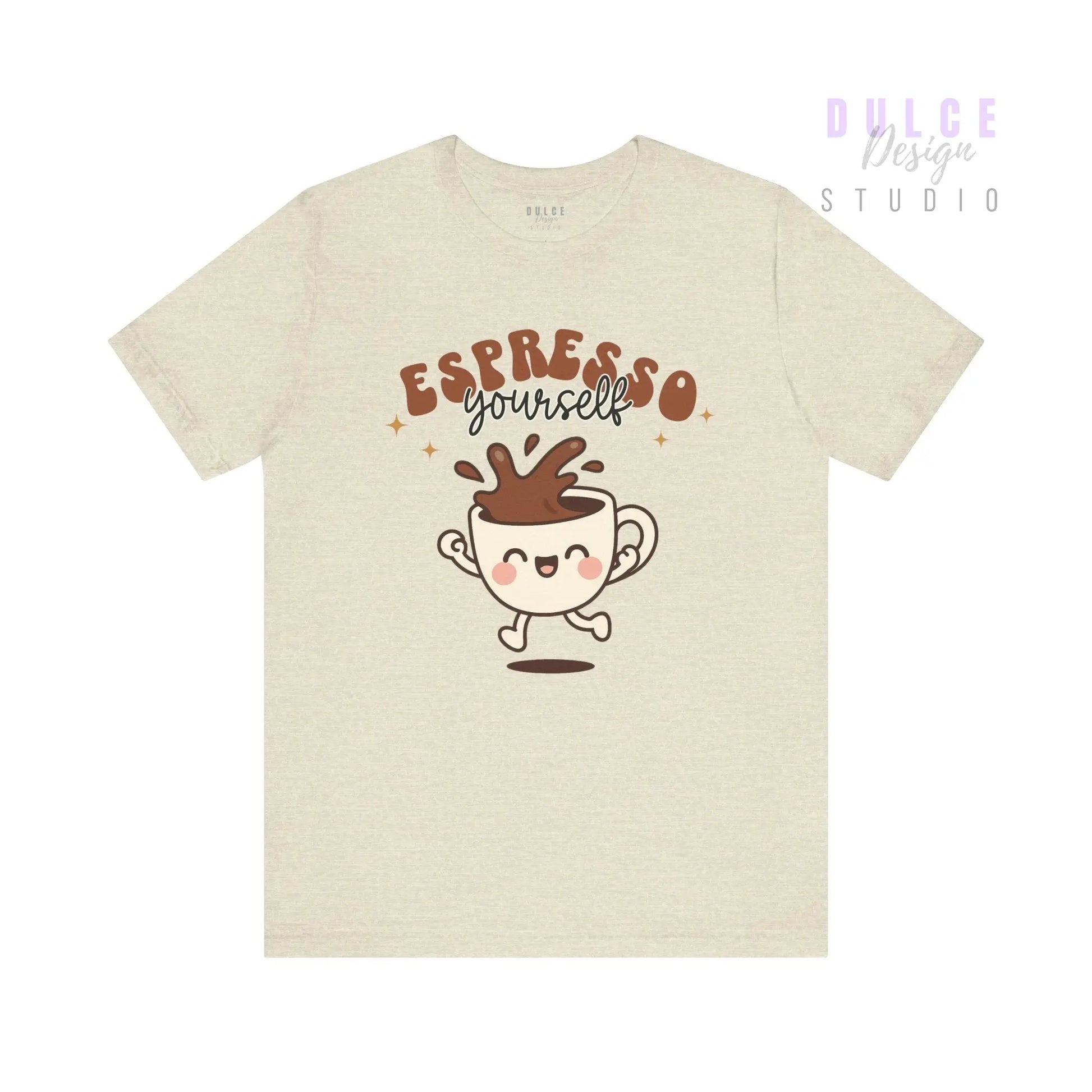 Espresso Yourself Happy Cup Graphic Tee -  Heather Prism Natural / 3XL Dulce Design Studio