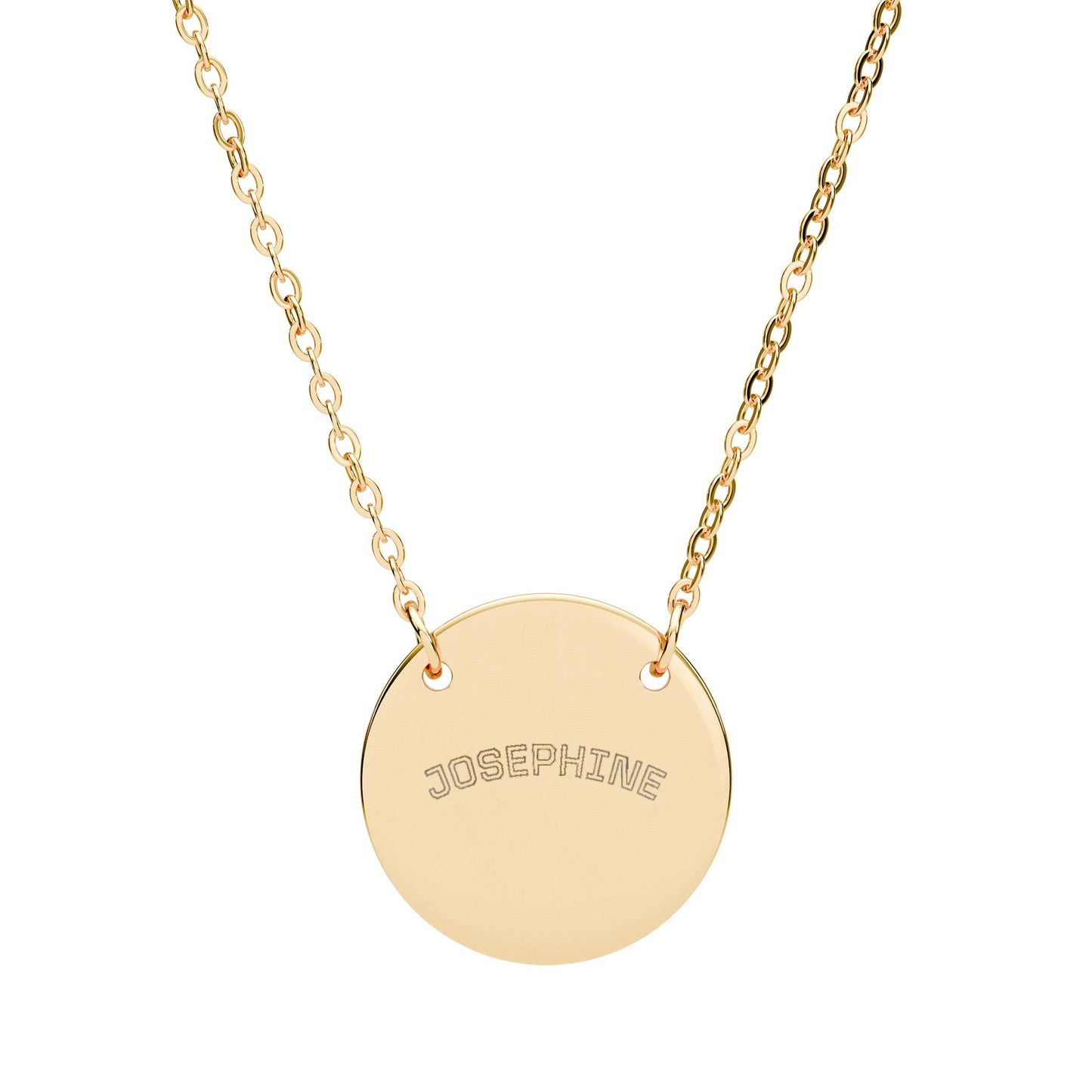 Engraved Round Nameplate Necklace | Personalized Circle Necklace - Dulce Design Studio