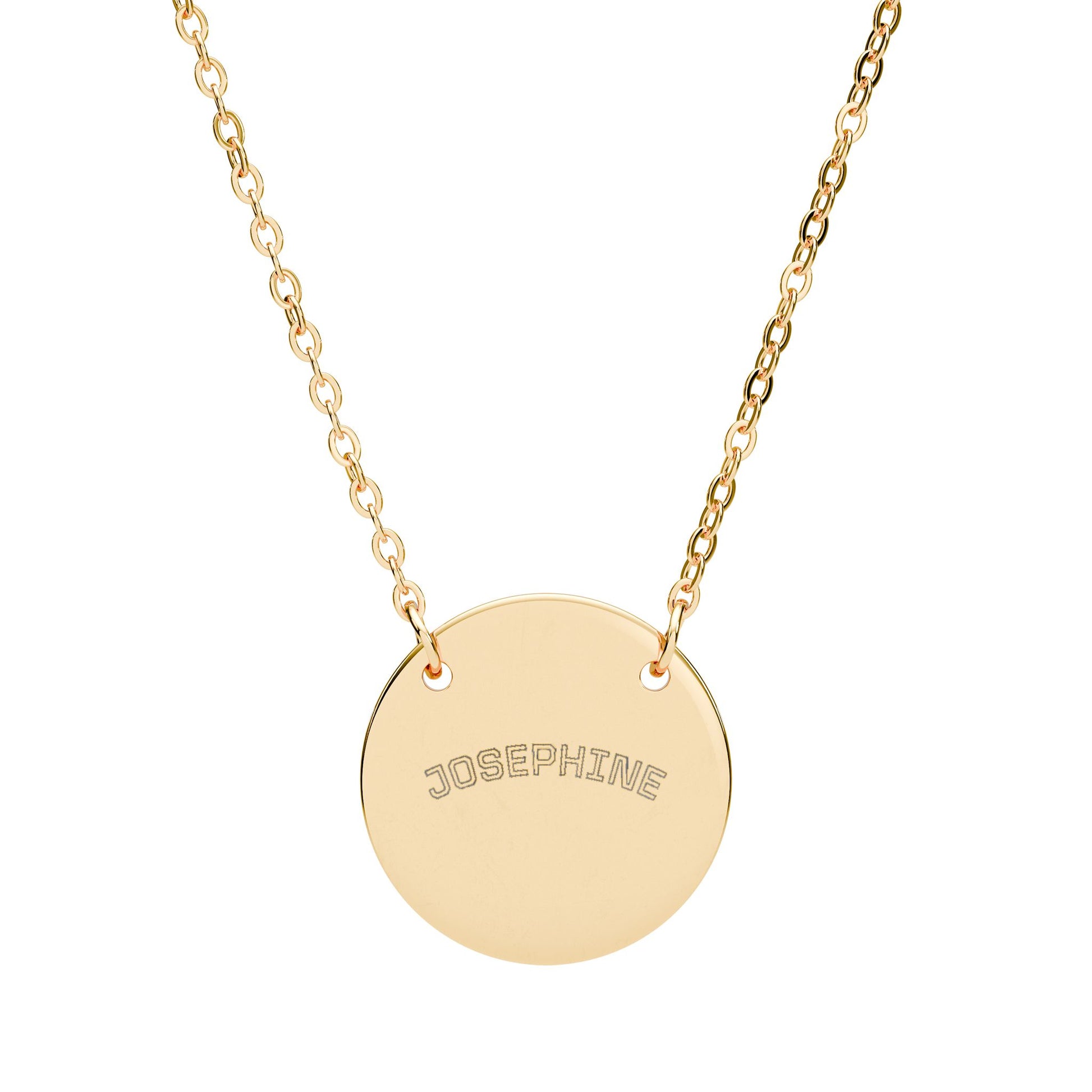 Engraved Round Nameplate Necklace | Personalized Circle Necklace - Dulce Design Studio