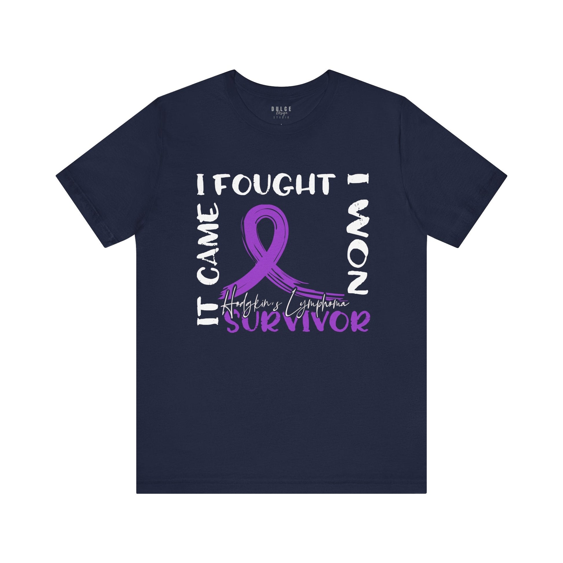 Hodgkins Lymphoma Cancer Survivor Shirt – Purple Awareness Ribbon Tee-  - Dulce Design Studio