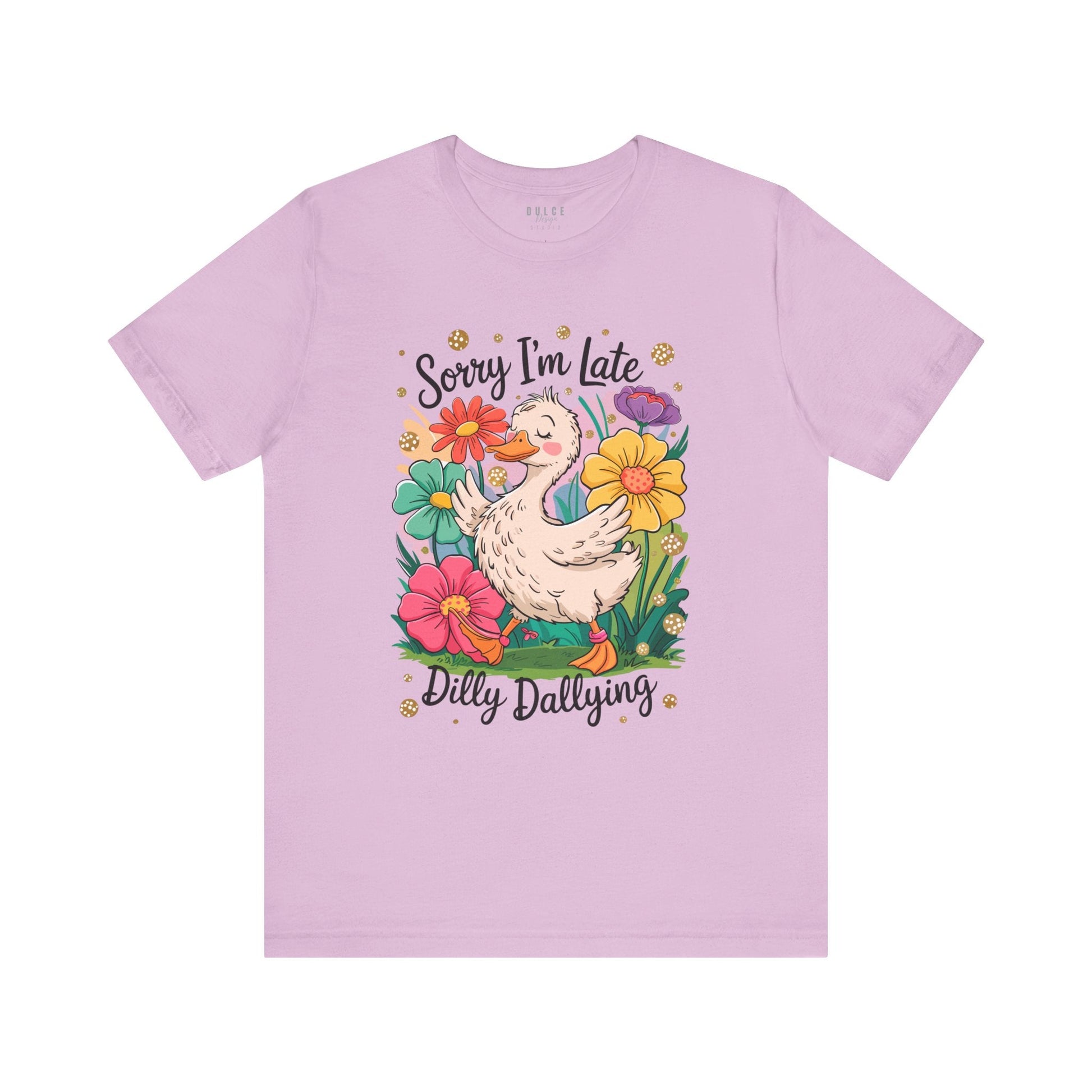 Sorry I’m Late Duck Shirt – Dilly Dallying Tee-  Lilac / 3XL- Dulce Design Studio