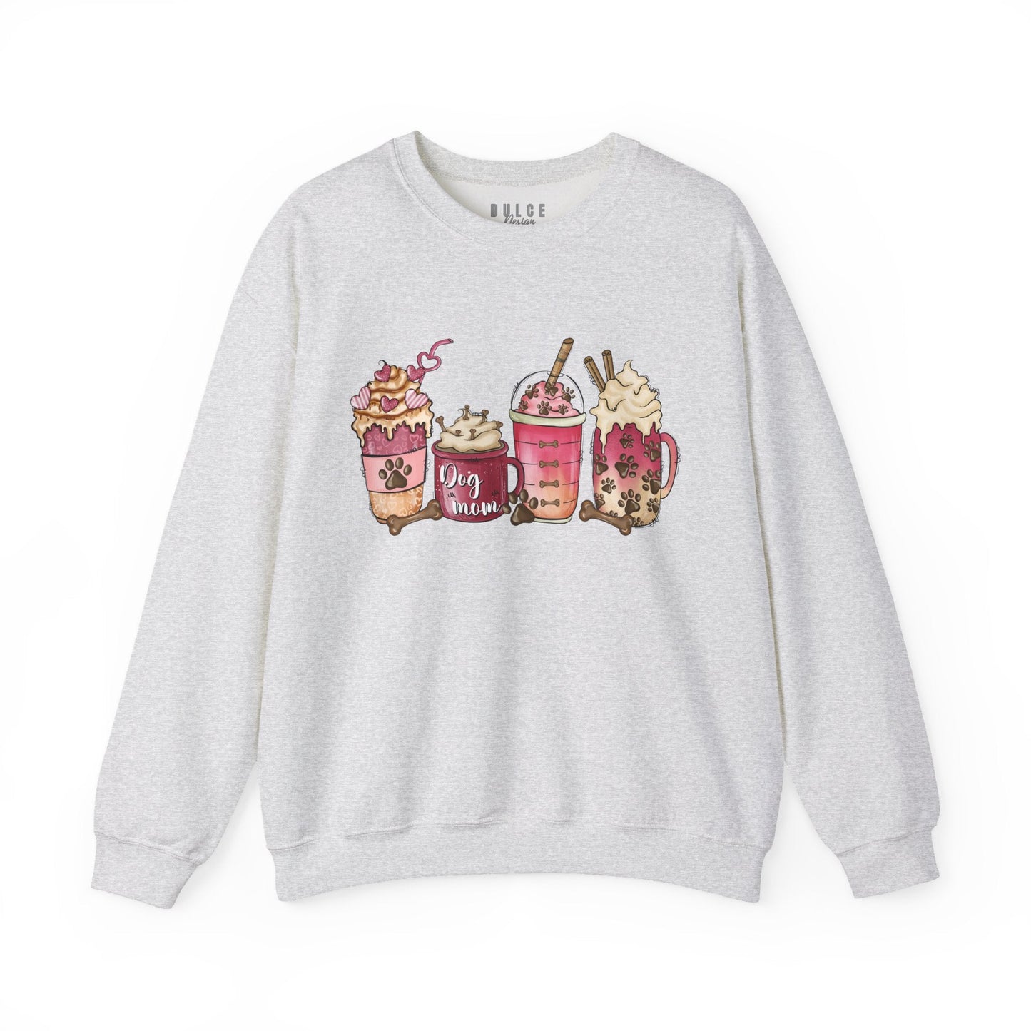 Dog Mom Sweatshirt – Cozy Coffee & Paw Print Pullover-  - Dulce Design Studio