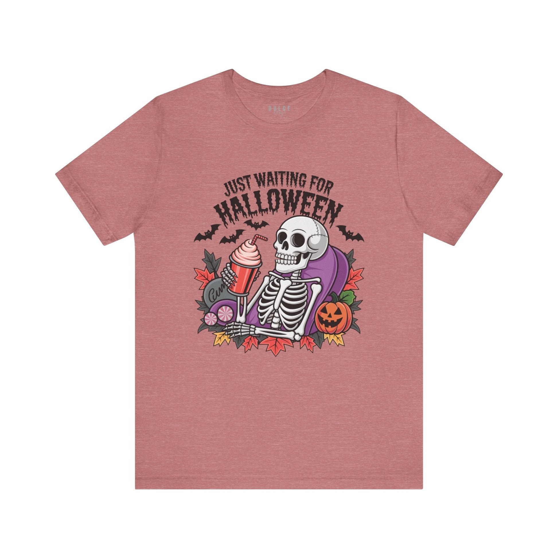 Just Waiting for Halloween – Funny Halloween Skeleton Shirt-  - Dulce Design Studio