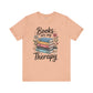 Books Are My Therapy Shirt – Pastel Floral Book Lover Tee-  - Dulce Design Studio