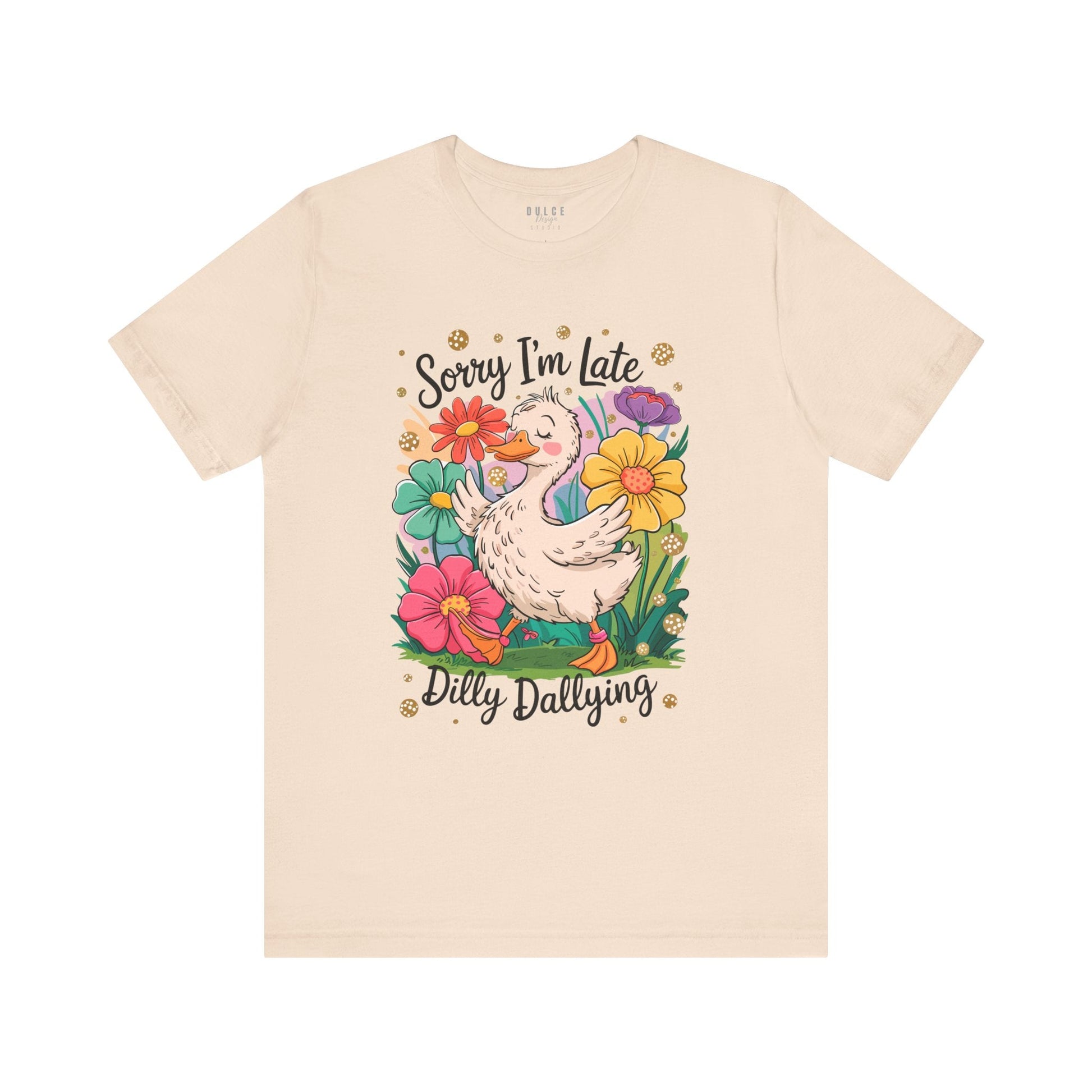Sorry I’m Late Duck Shirt – Dilly Dallying Tee-  Soft Cream / 3XL- Dulce Design Studio