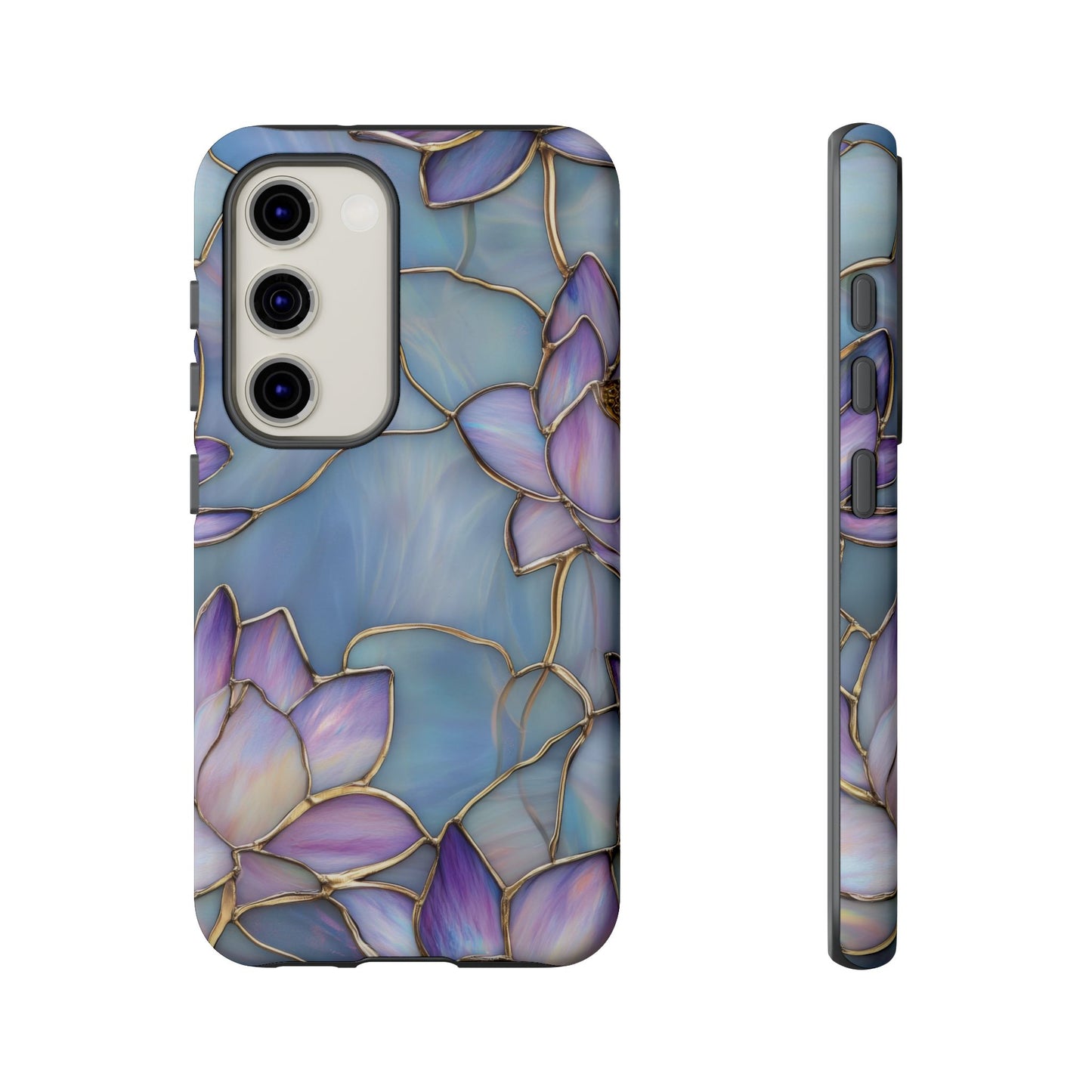 Lotus Glow Phone Case – Stained Glass Floral Tough Case