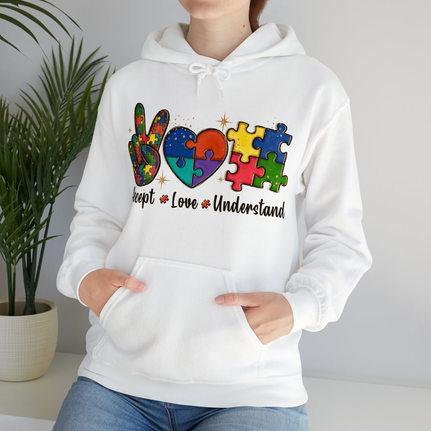 ACCEPT, LOVE UNDERSTAND UNISEX HOODIE