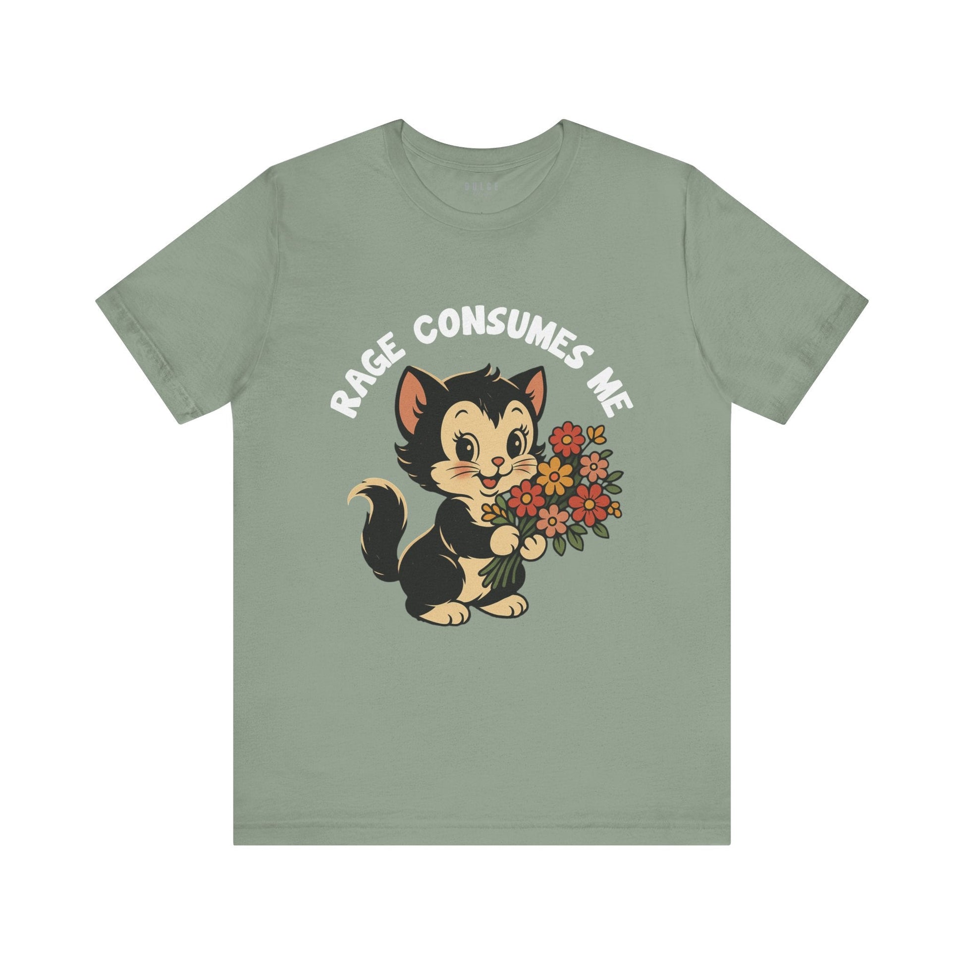 Rage Consumes Me Vintage Cat Graphic Tee-  - Dulce Design Studio