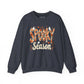 Spooky Season Sweatshirt – Fall Ghost Halloween Crewneck-  Heather Sport Dark Navy / 3XL- Dulce Design Studio