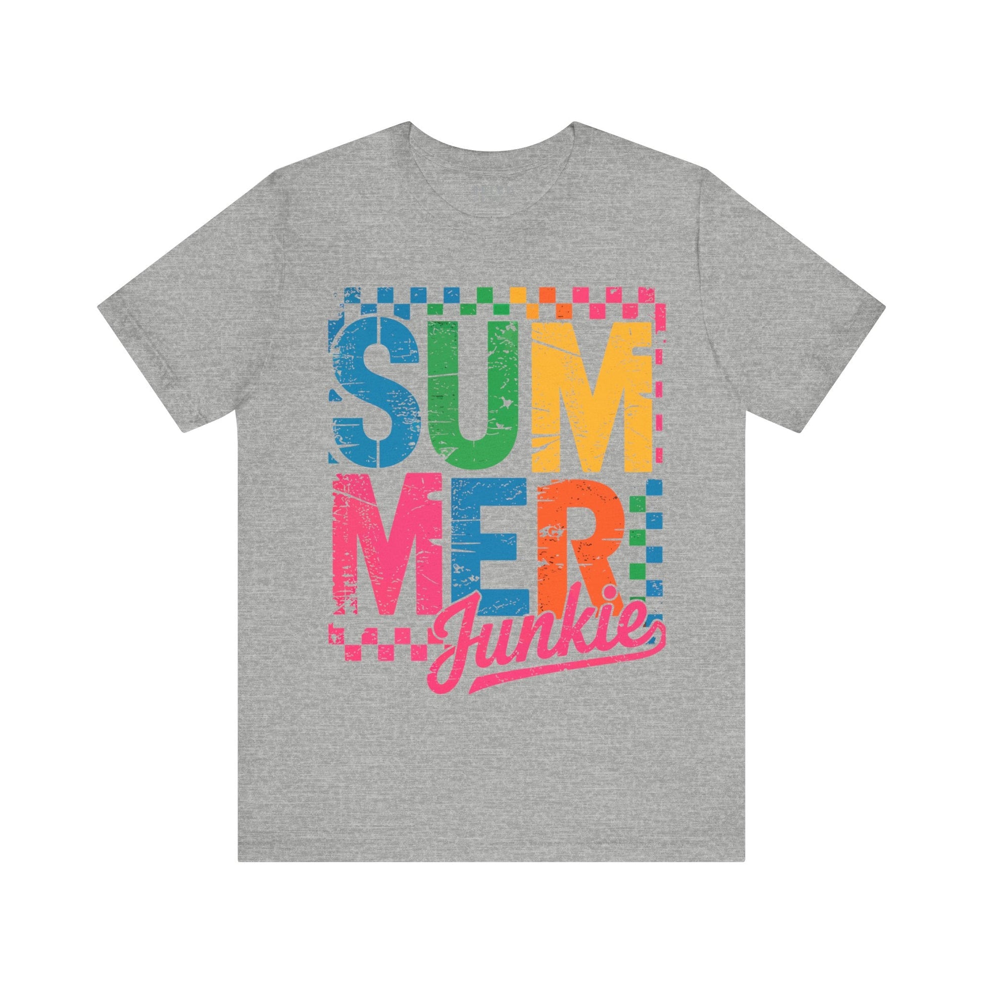 Summer Junkie – Summer Graphic Tee-  Athletic Heather / 3XL- Dulce Design Studio