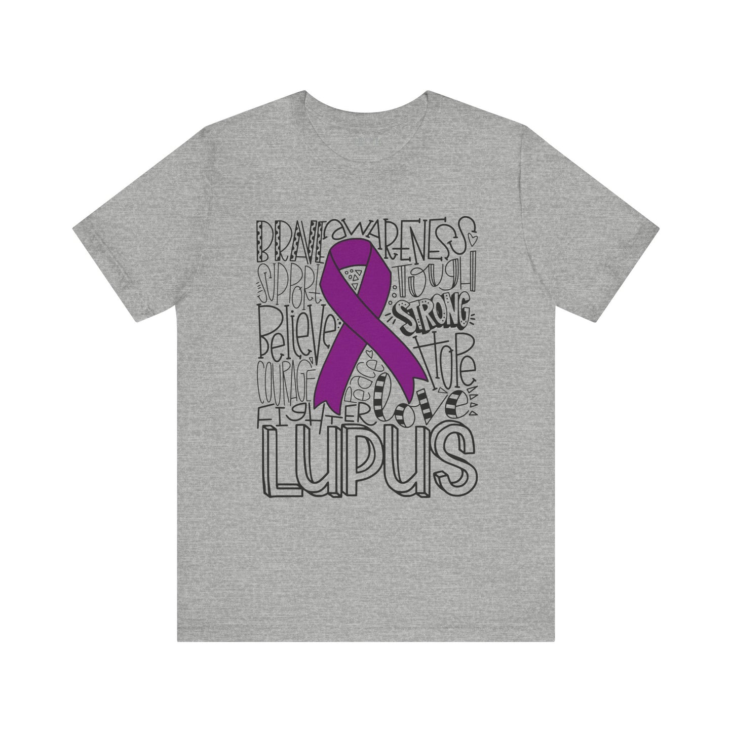 Lupus Warrior Word Collage Tee – Support, Strength & Awareness