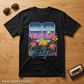 80s Baby design on a Black Heather T-shirt flat lay