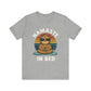Gray t-shirt with a sloth graphic and 'Namaste in Bed' text on a white background