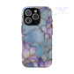 Stained glass lotus floral phone case with purple and gold detailing
