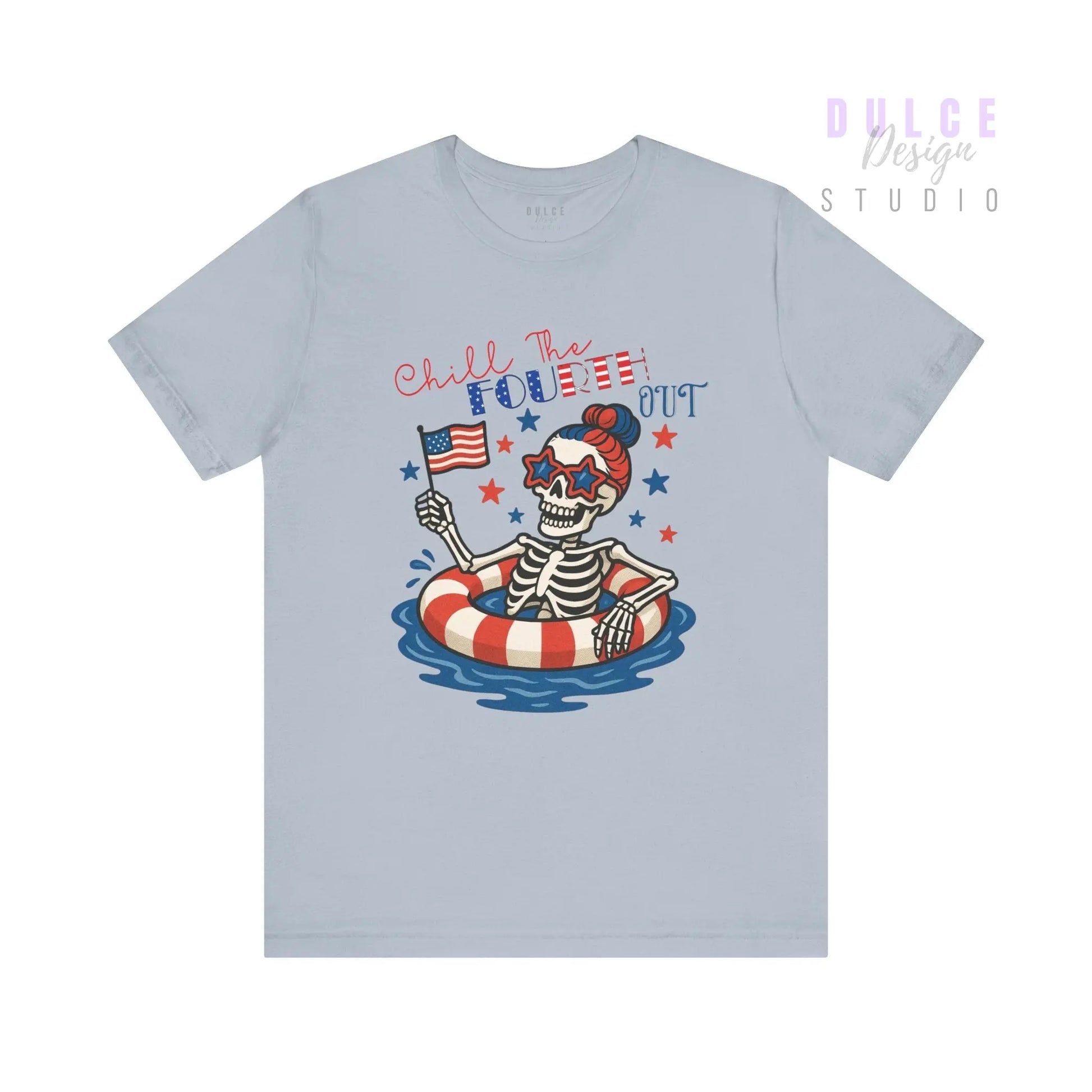 Chill the Fourth Out – Patriotic Skeleton Tee - Dulce Design Studio