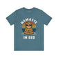 heather teal t-shirt with a sloth graphic and 'Namaste in Bed' text on a white background