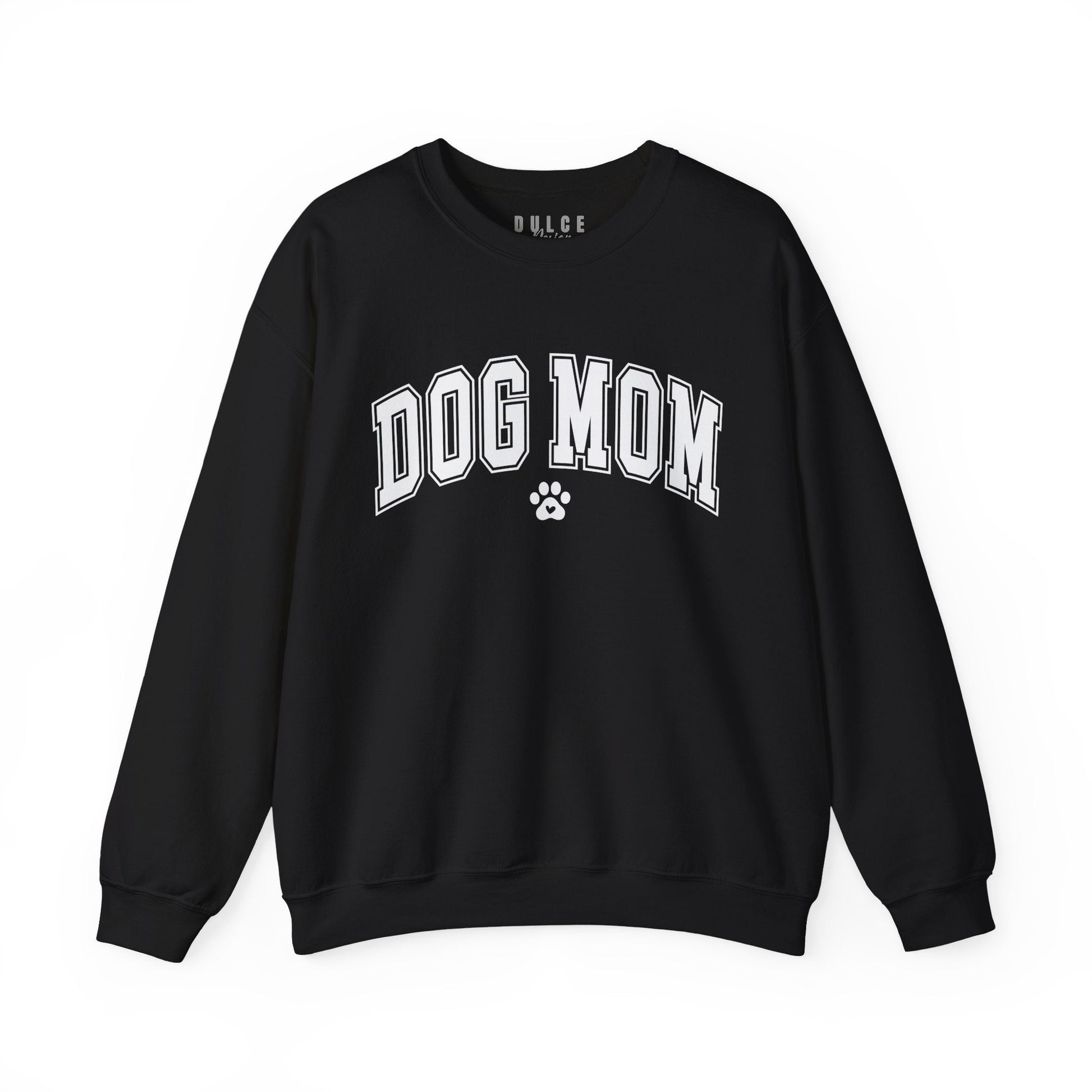 Dog Mom Shirt – Varsity Style Paw Print Tee-  - Dulce Design Studio