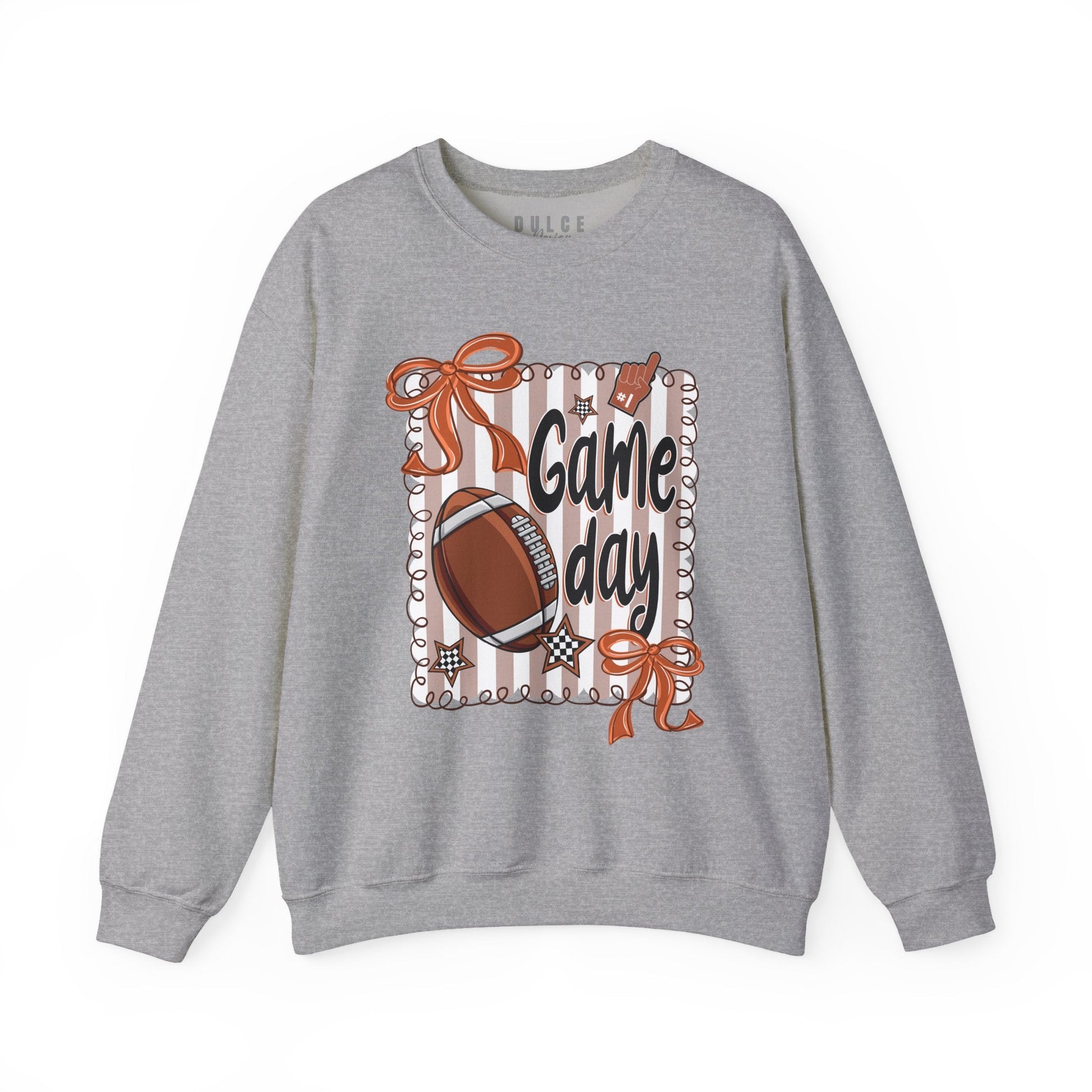 Game Day Sweatshirt – cute football pullover with bows & stars-  - Dulce Design Studio