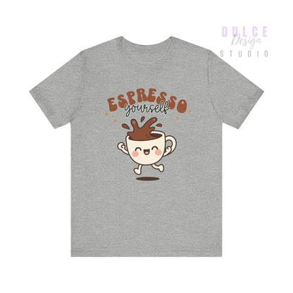 Espresso Yourself Happy Cup Graphic Tee -  Athletic Heather / 3XL Dulce Design Studio