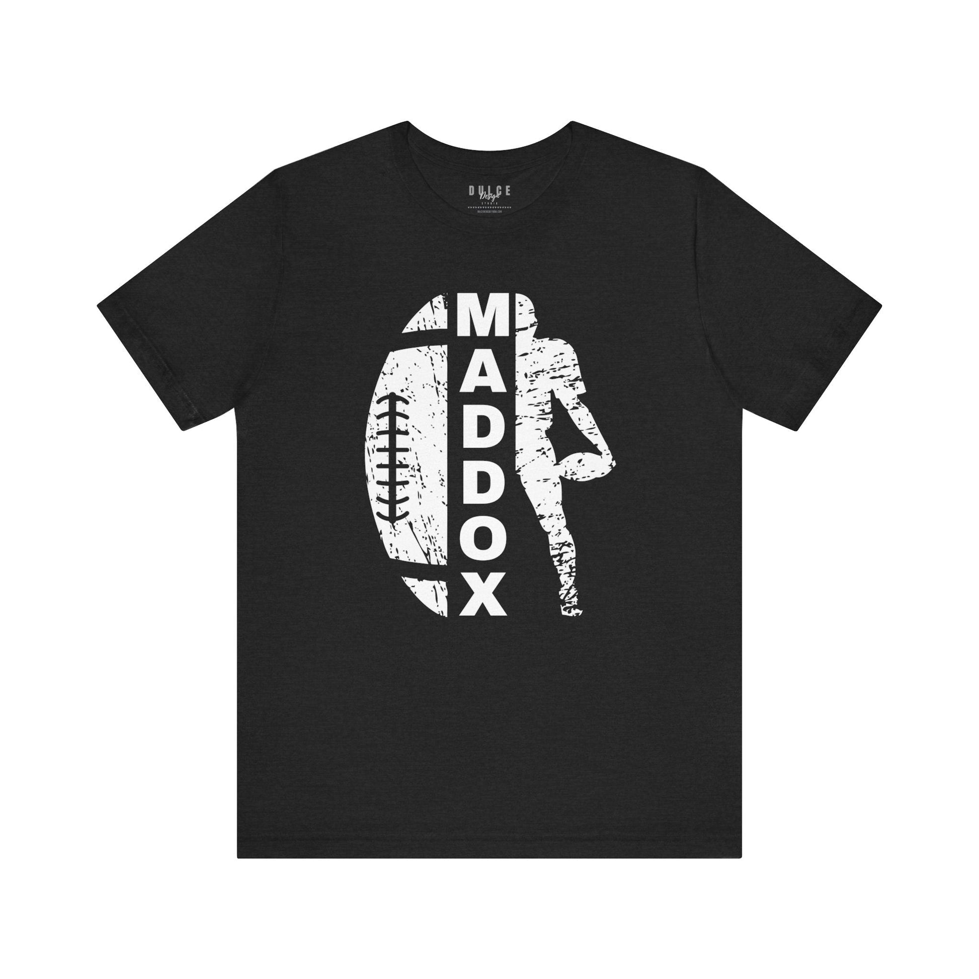 Personalized Football Name Tee – Game Day Sports Shirt-  Solid Black Blend / 3XL- Dulce Design Studio