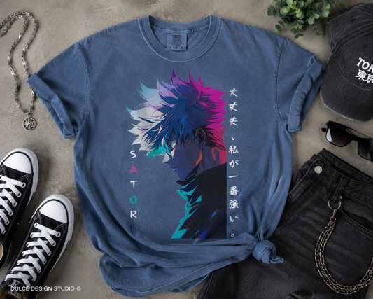 Satoru Neon Anime Comfort Colors Tee