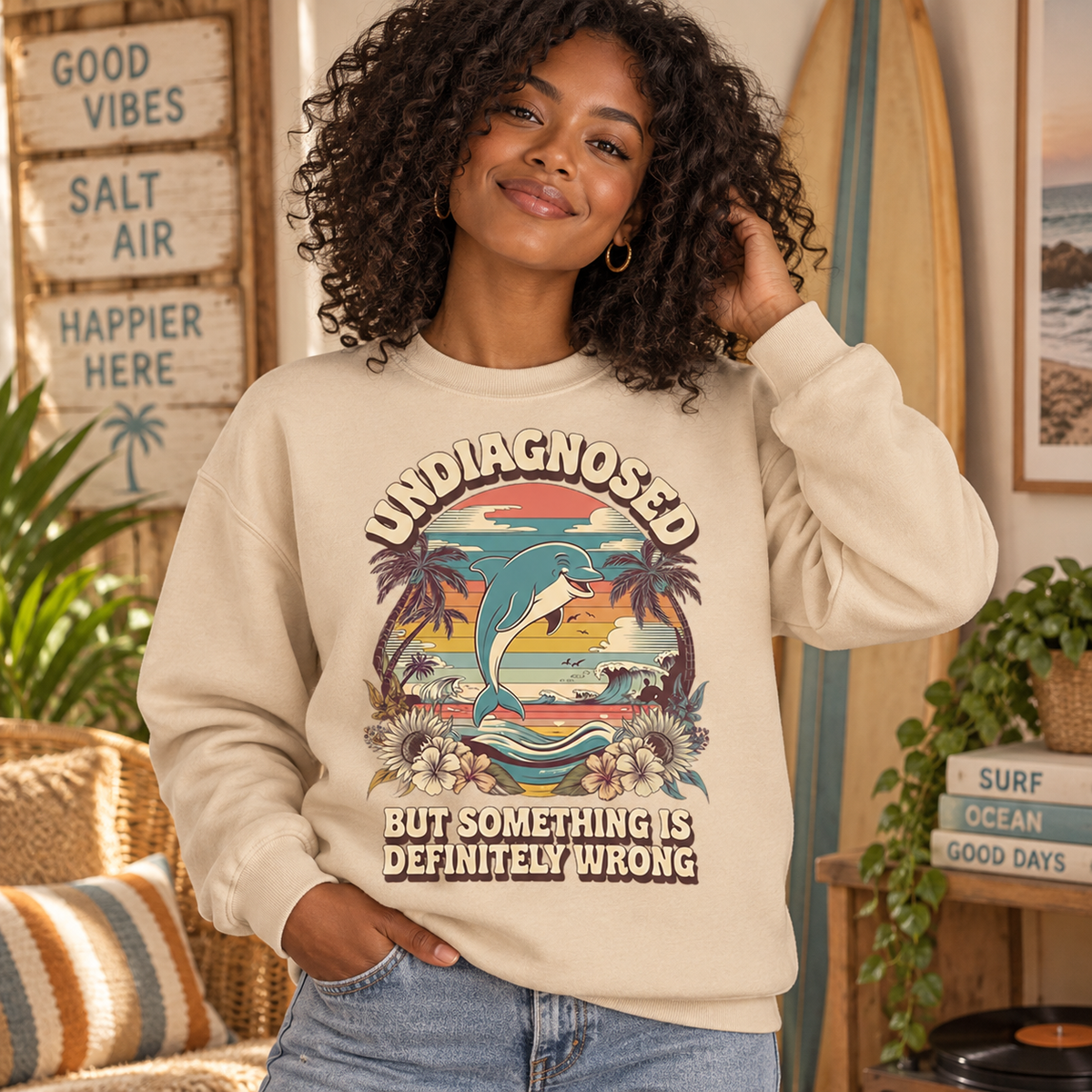 Undiagnosed But Something Is Definitely Wrong Dolphin Sweatshirt