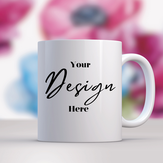 Custom coffee mug for photos, logos, or messages – 11oz and 15oz available

