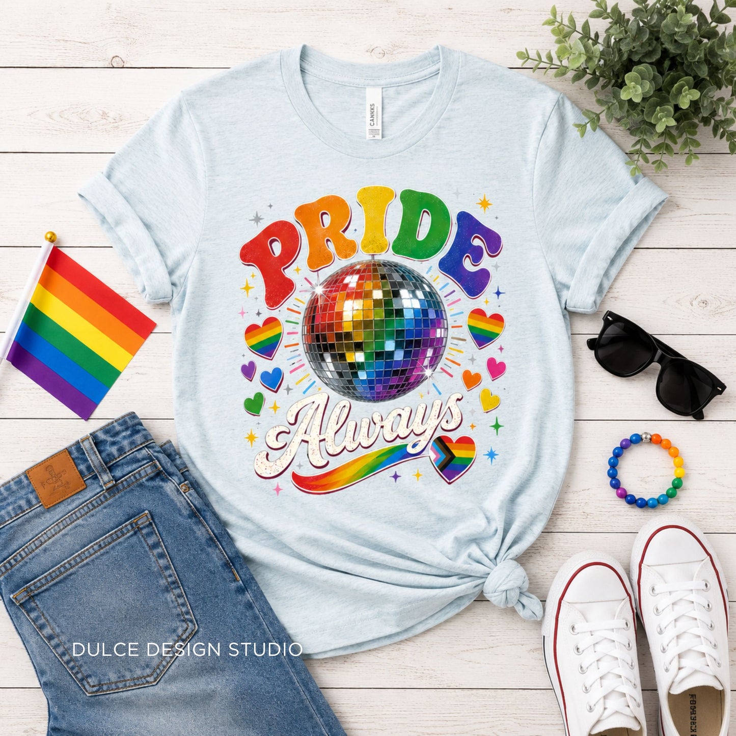 Pride Always Disco Ball Pride Tee