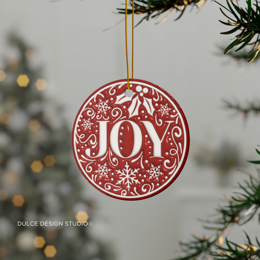 JOY CHRISTMAS ORNAMENT-  - Dulce Design Studio