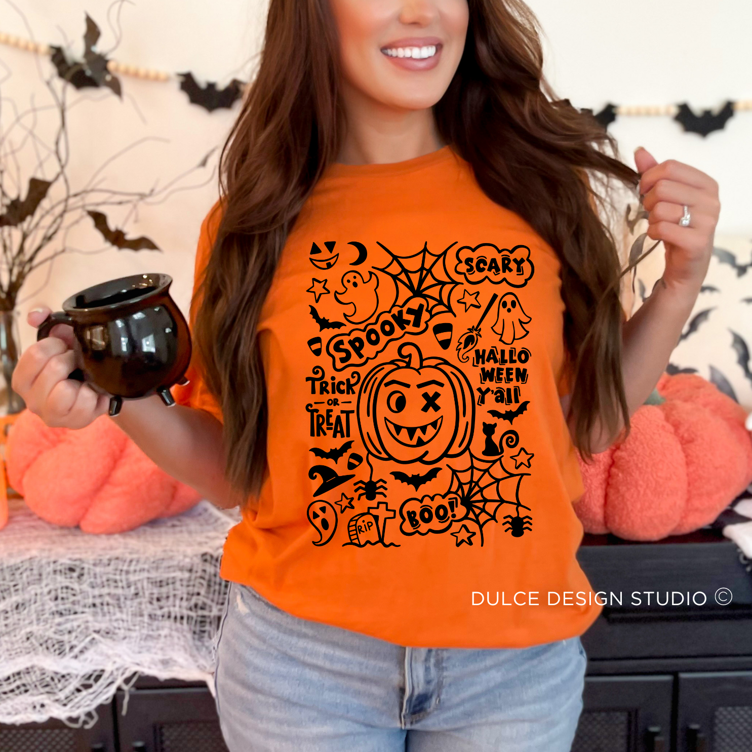 SPOOKY HALLOWEEN GRAPHIC T-SHIRT-  - Dulce Design Studio