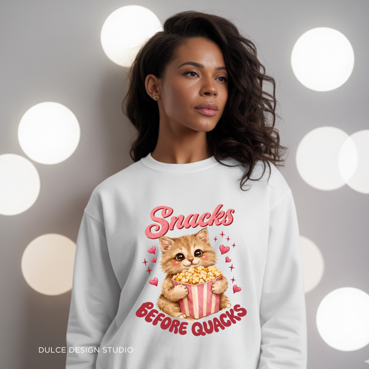 Snacks Before Quacks Kitten Sweatshirt