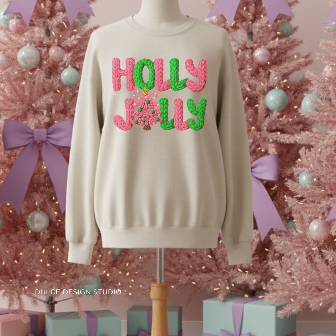 Holly Jolly “Fauxetté” Crochet-Style Christmas Sweater
