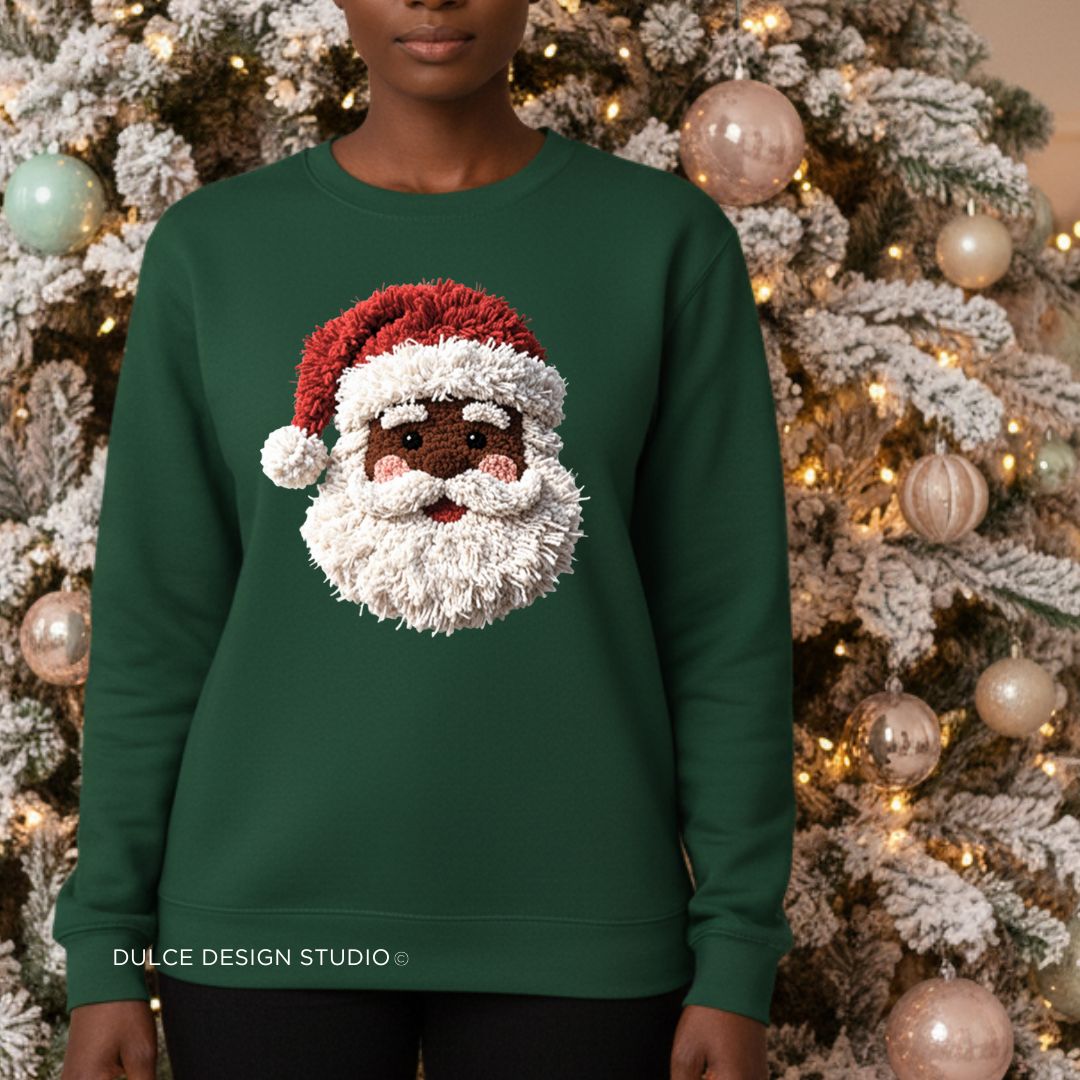 Cozy Up with Fauxetté™ Santa Face Sweatshirt