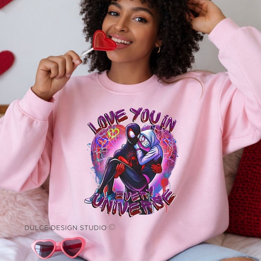 Love You in Every Universe Graphic Crewneck Sweatshirt