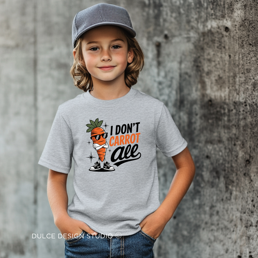 I Don’t Carrot All – Kids Punny Veggie Tee