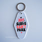 Hot Girls Can’t Park Motel Keychain –  Retro Hotel Key Tag - Dulce Design Studio