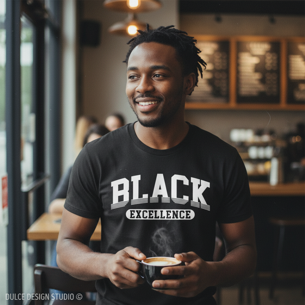 BLACK EXCELLENCE black shirt mockup