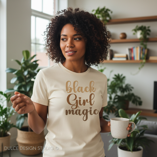Black Girl magic cream shirt mockup