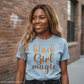 Black Girl magic heather prism blue shirt mockup